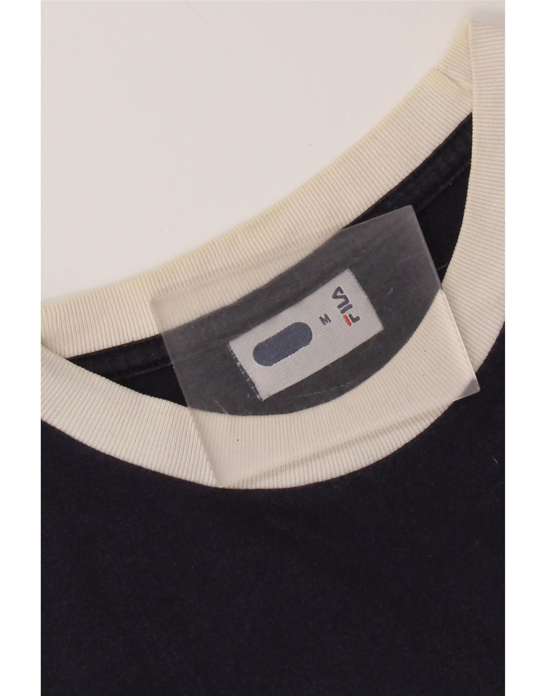 Camiseta masculina gráfica FILA Top médio algodão azul marinho