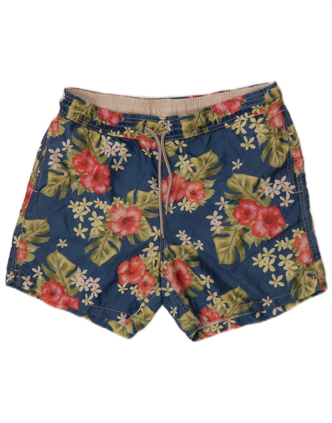 Shorts de natação masculino Saint Barth pequeno poliéster floral azul