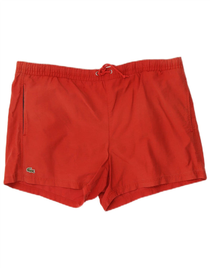 Calções de banho masculinos Lacoste tamanho 6 XL vermelho