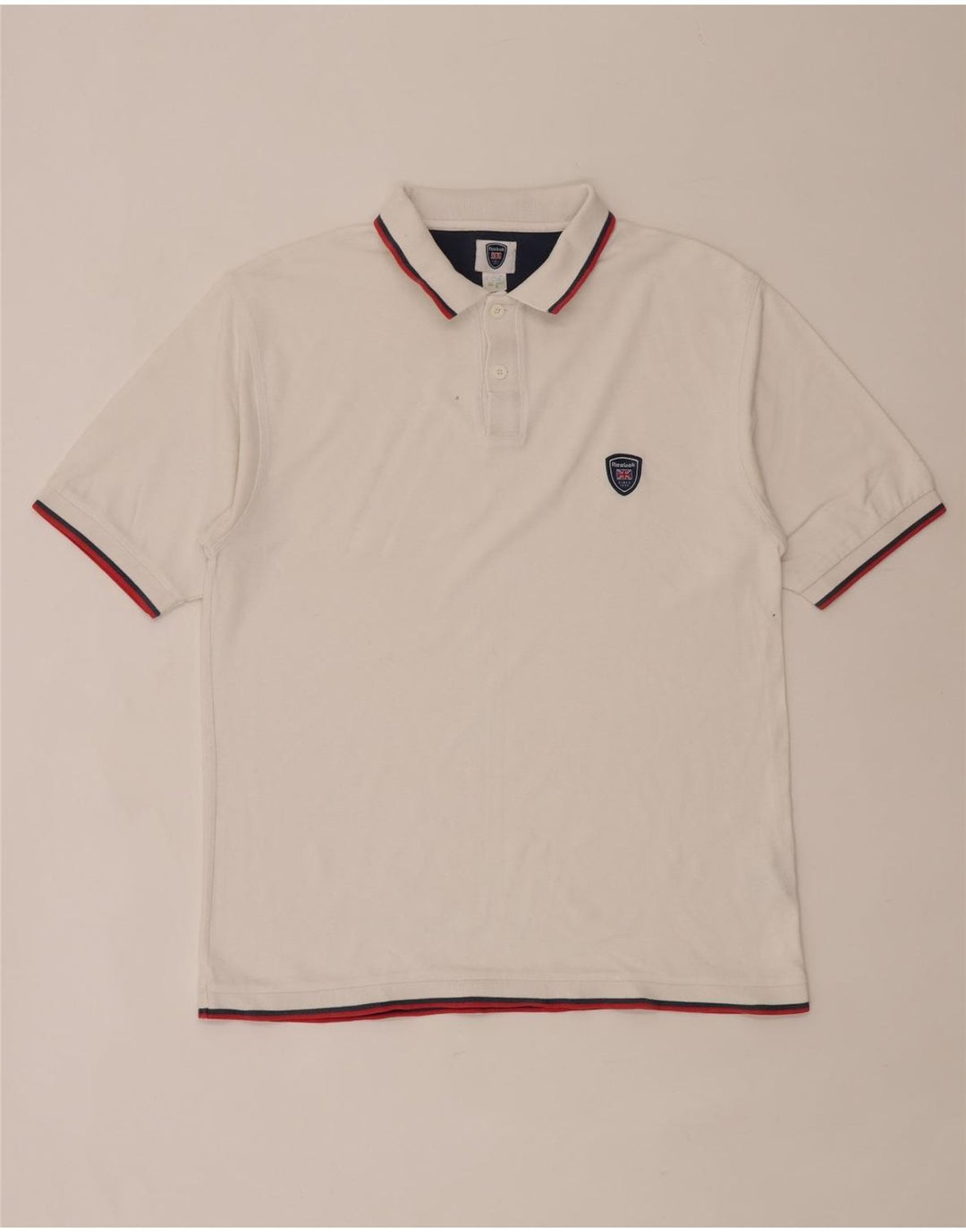 Camisa polo masculina Reebok grande algodão branco
