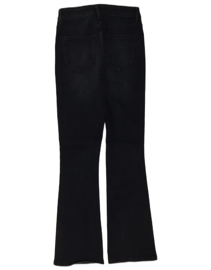 Calça jeans feminina Marks & Spencer Slim Flared UK 8 pequena W26 L28 azul marinho