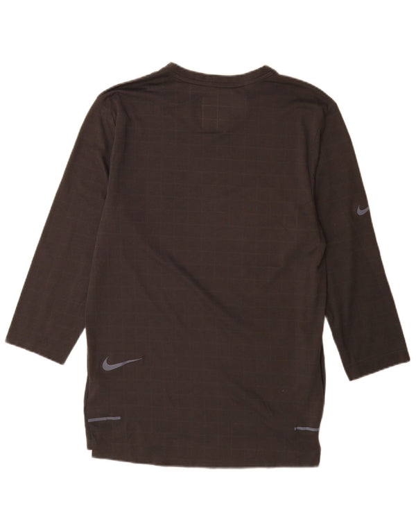 Vestido feminino Nike manga 3/4 com estampa gráfica UK 10 pequeno xadrez cinza