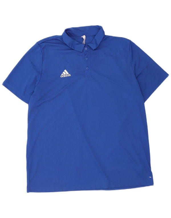 Adidas Mens Polo Shirt 2XL Blue Polyester