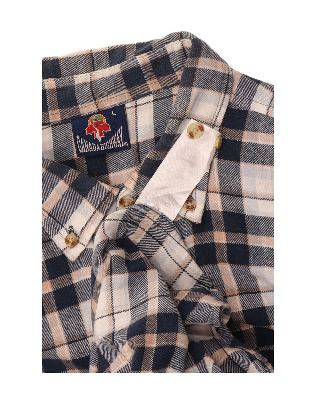 Camisa masculina vintage de flanela grande algodão xadrez azul marinho