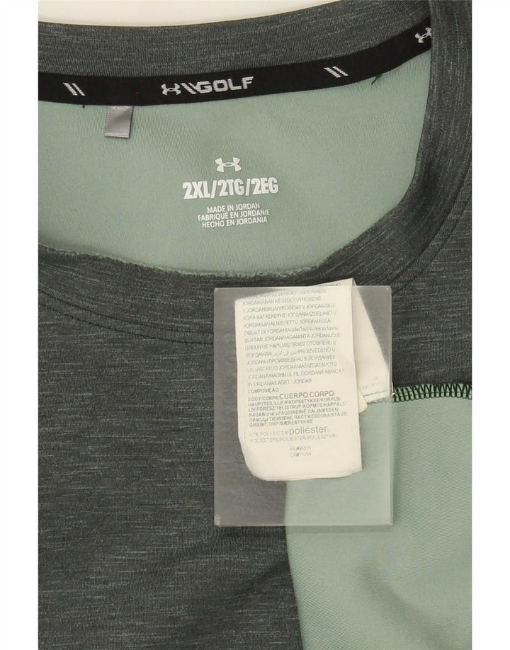 Under Armour Mens moletom jumper XL poliéster manchado verde