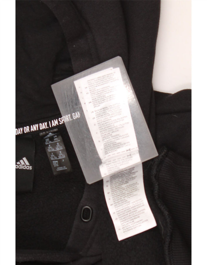 ADIDAS Womens Graphic Hoodie Jumper UK 24/26 2XL Algodão Preto