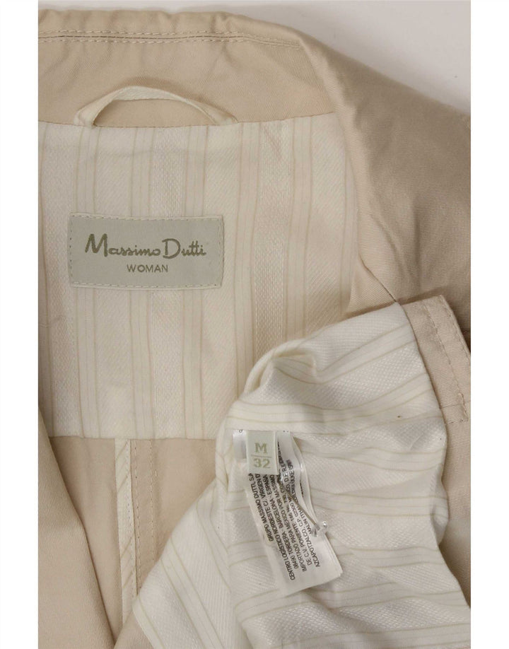 Jaqueta blazer feminina de 2 botões Massimo Dutti Reino Unido 12 Algodão bege médio
