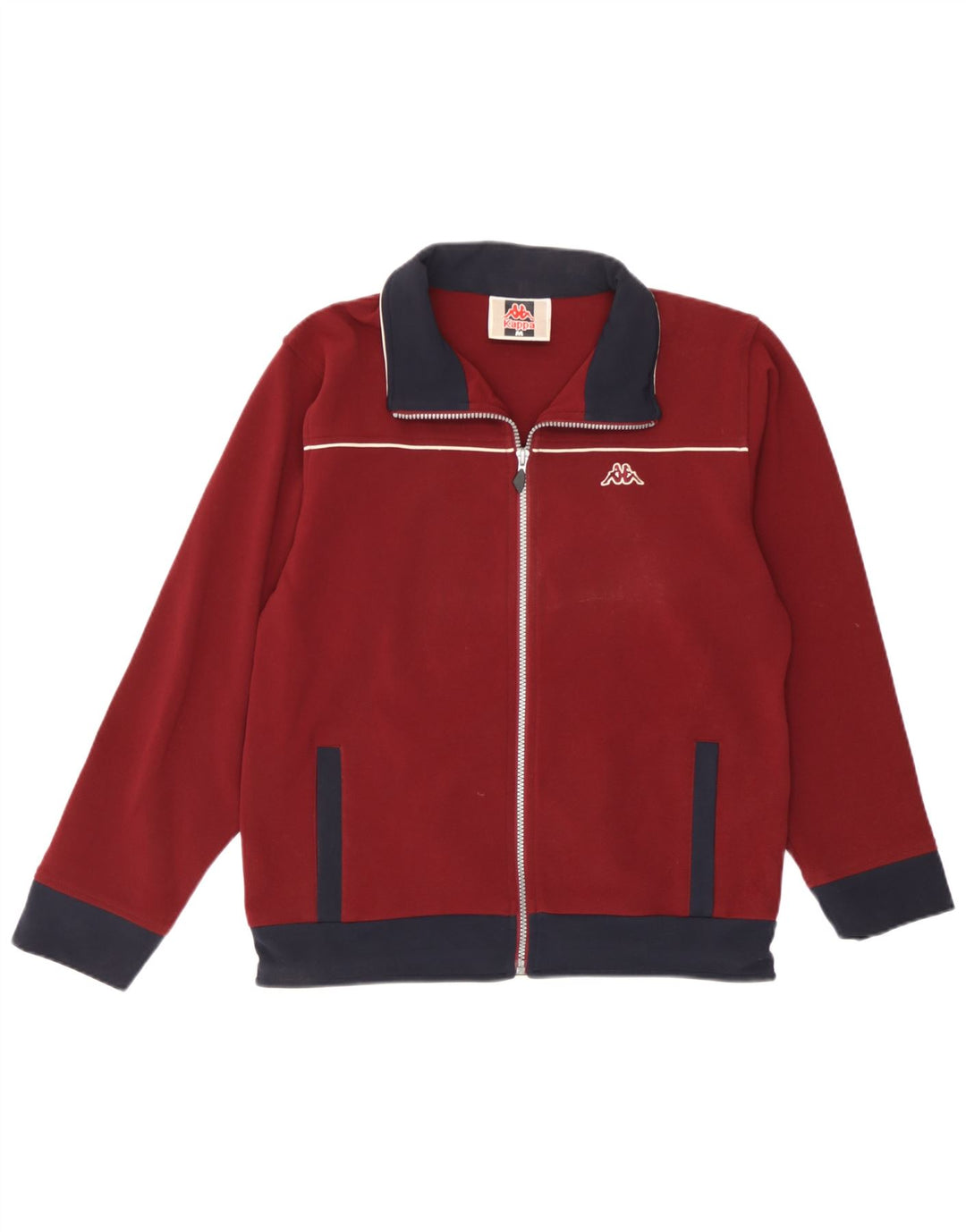 Kappa Mens Treino Top Jaqueta Médio Borgonha Colourblock Poliéster