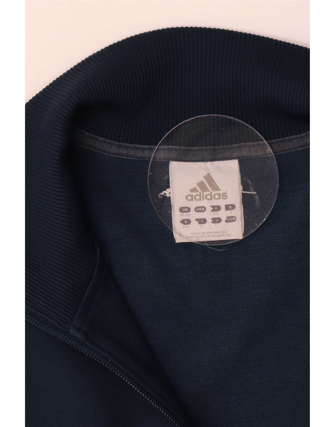 Adidas Mens Tracksuit Top Jacket UK 38/40 Médio Azul Marinho Poliéster