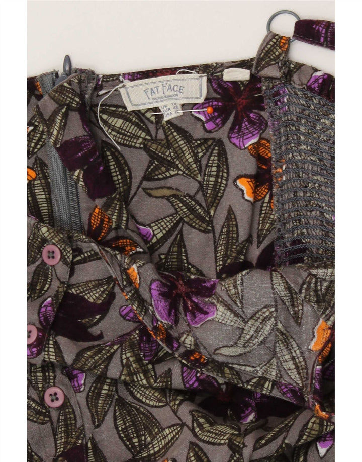Macacão feminino sem mangas Fat Face UK 14 grande floral multicolorido