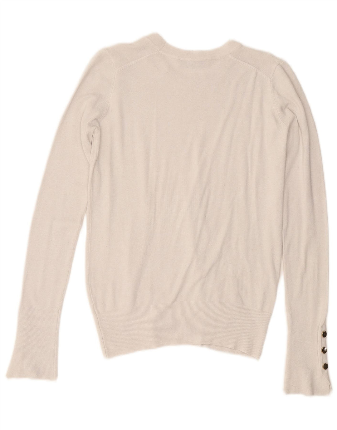 Suéter feminino Zara com gola redonda, Reino Unido 10, pequeno, branco