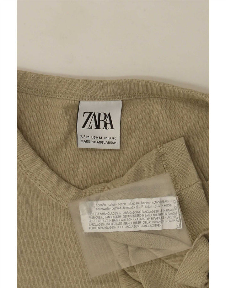 Camiseta masculina Zara Top médio algodão bege