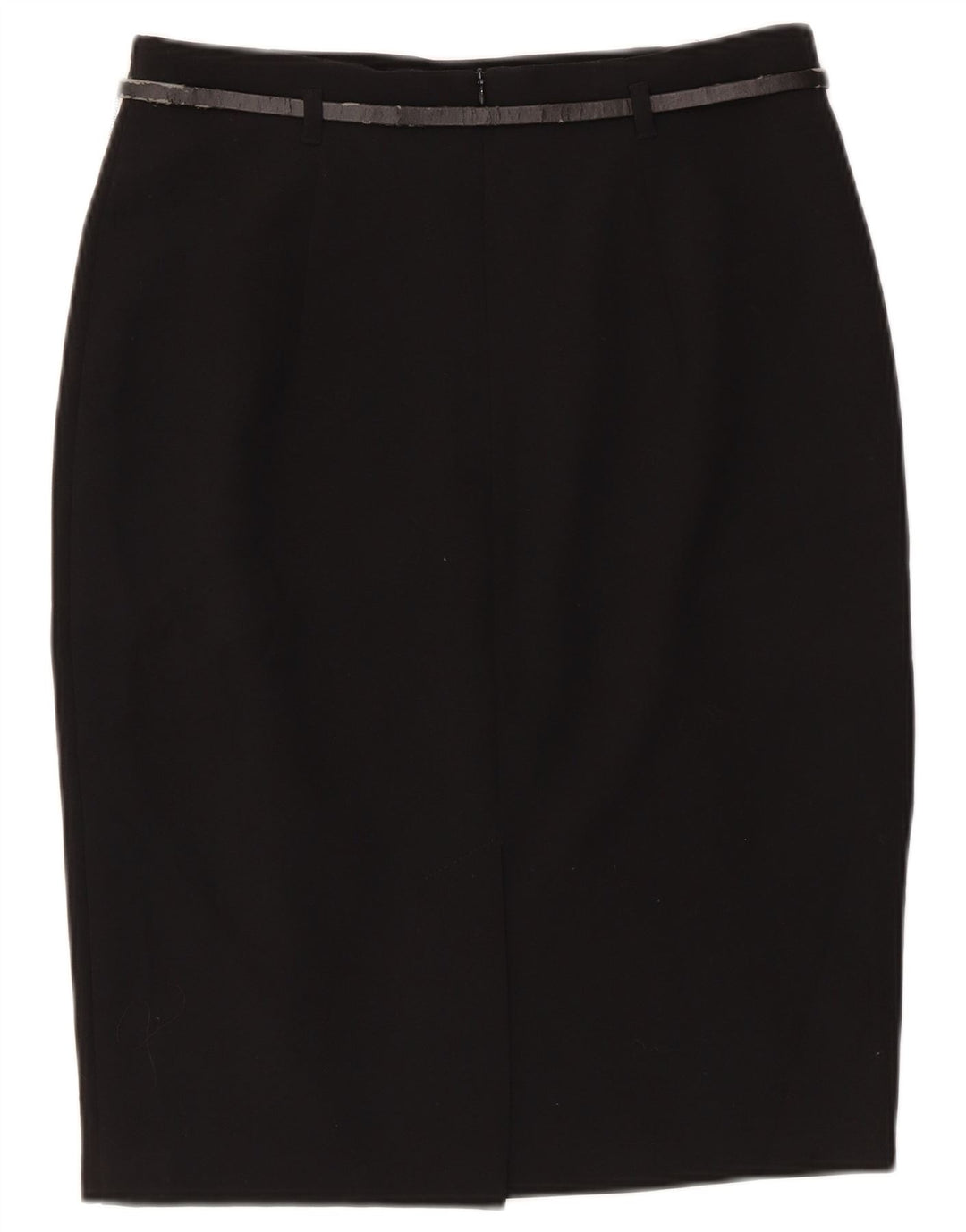 Saia lápis feminina Marks & Spencer Reino Unido 10 pequena W28 poliéster preto