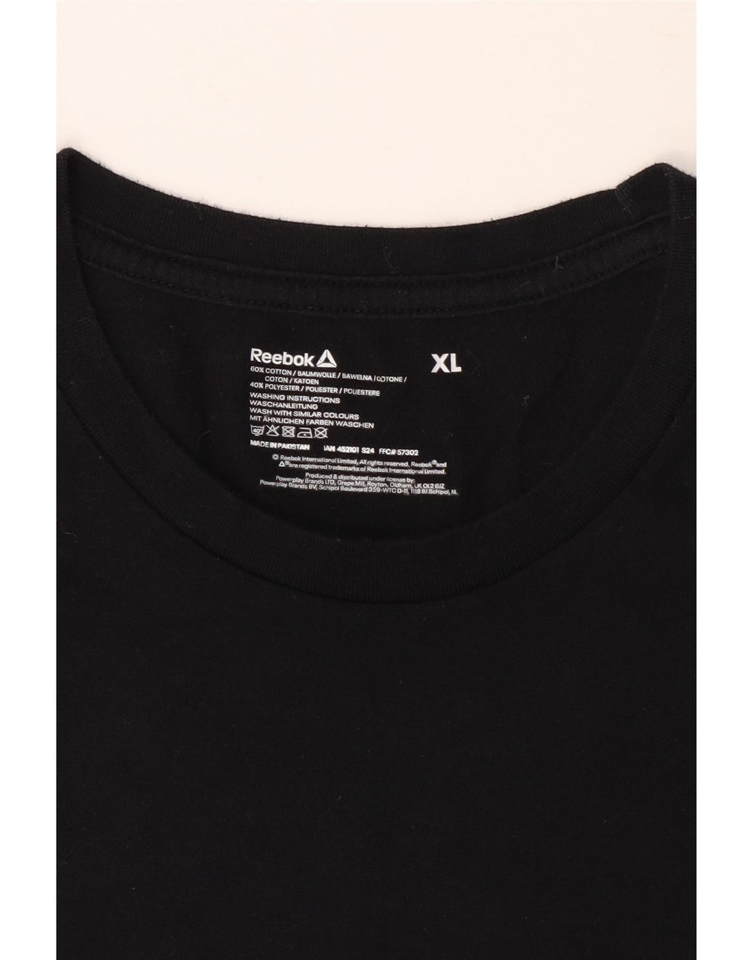 Camiseta masculina REEBOK Top XL algodão preto