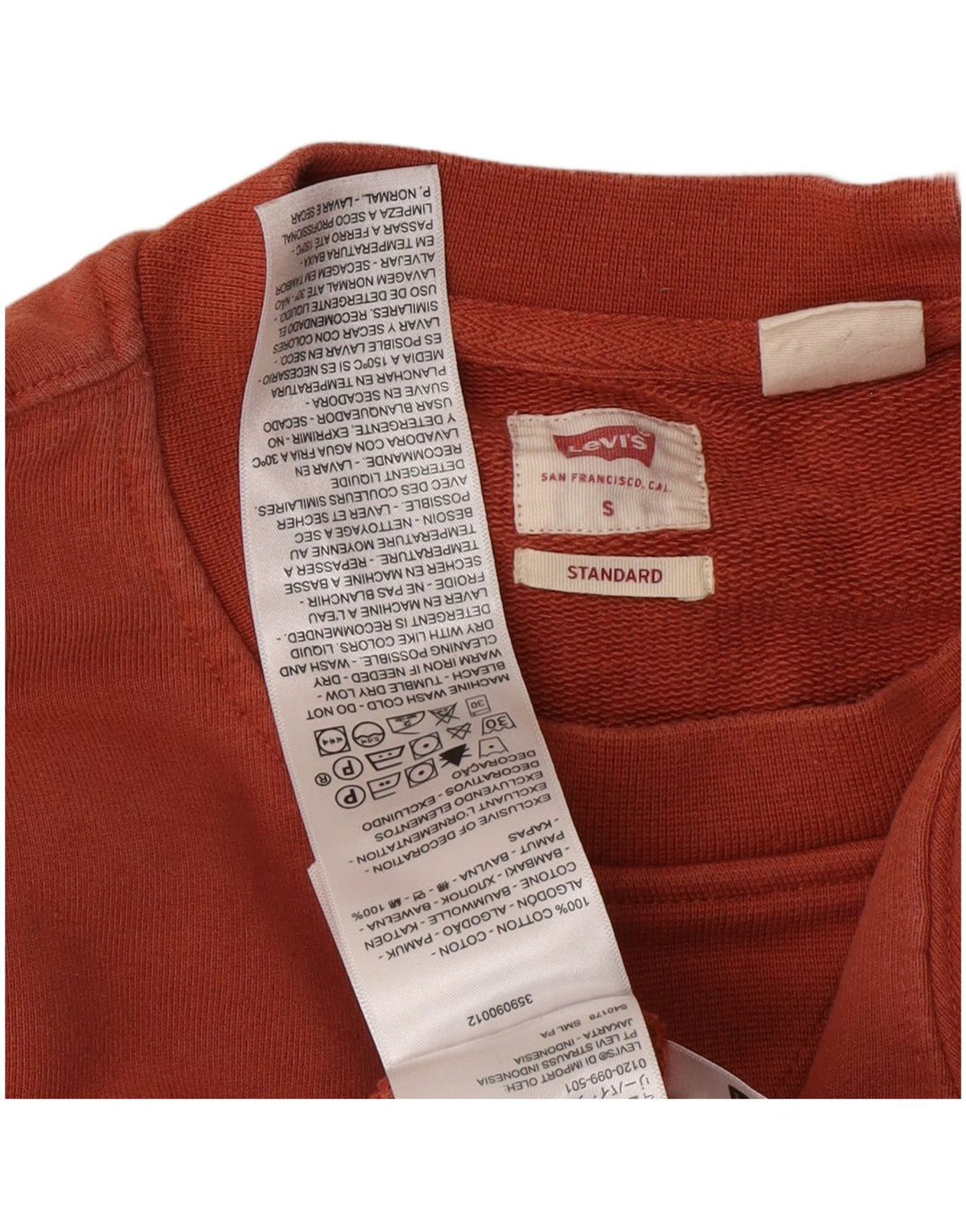 Moletom masculino LEVI'S Standard Fit, pequeno, marrom, algodão