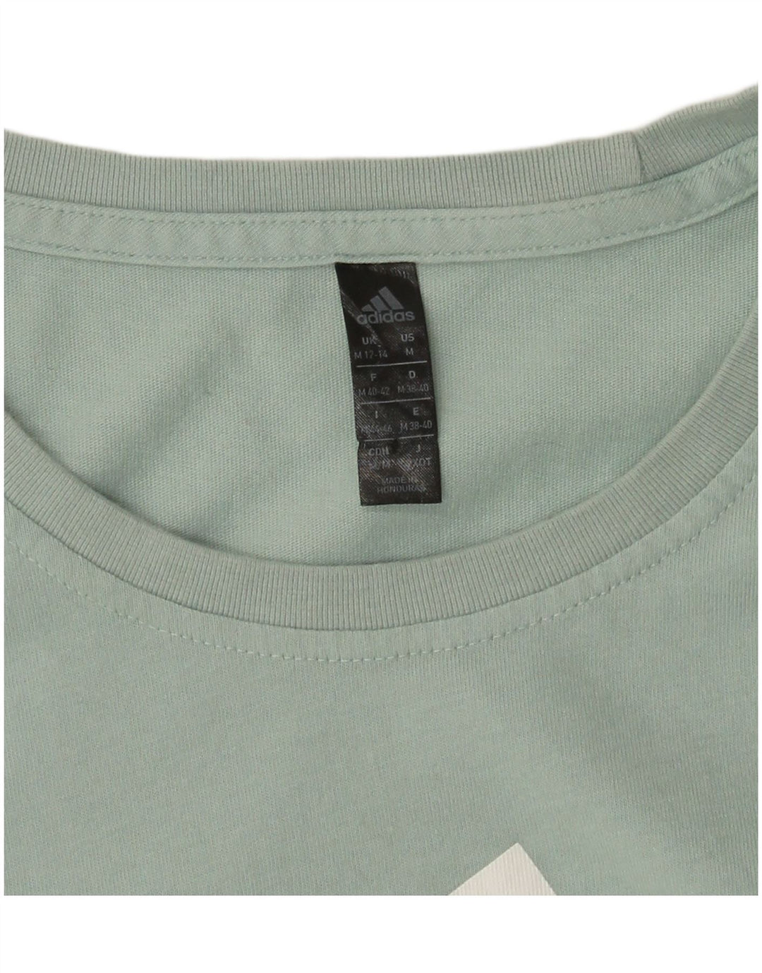 ADIDAS Mulheres Graphic Top Manga Longa UK 12/14 Médio Verde