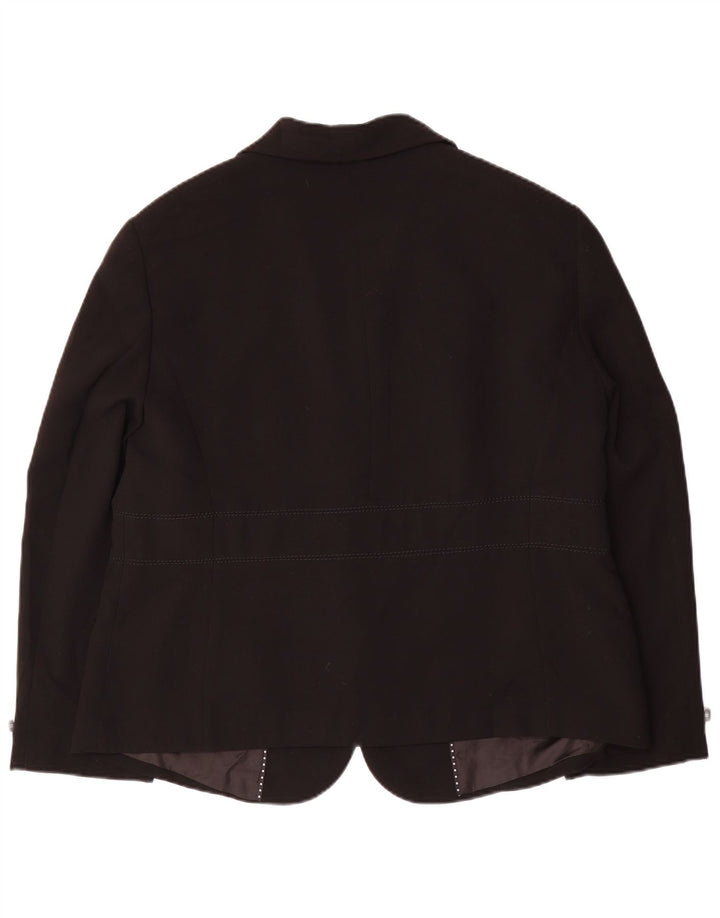 Jaqueta blazer feminina de 3 botões Marks & Spencer Reino Unido 20 2XL poliéster preto