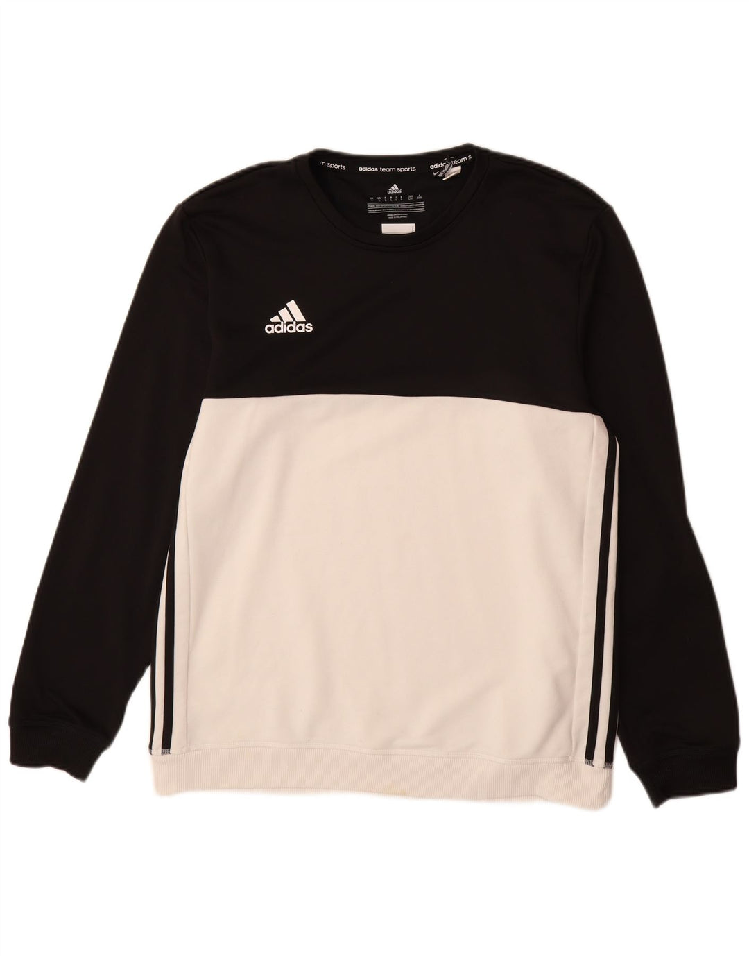 ADIDAS Mens Climalite Moletom Jumper Grande Branco Colourblock Poliéster