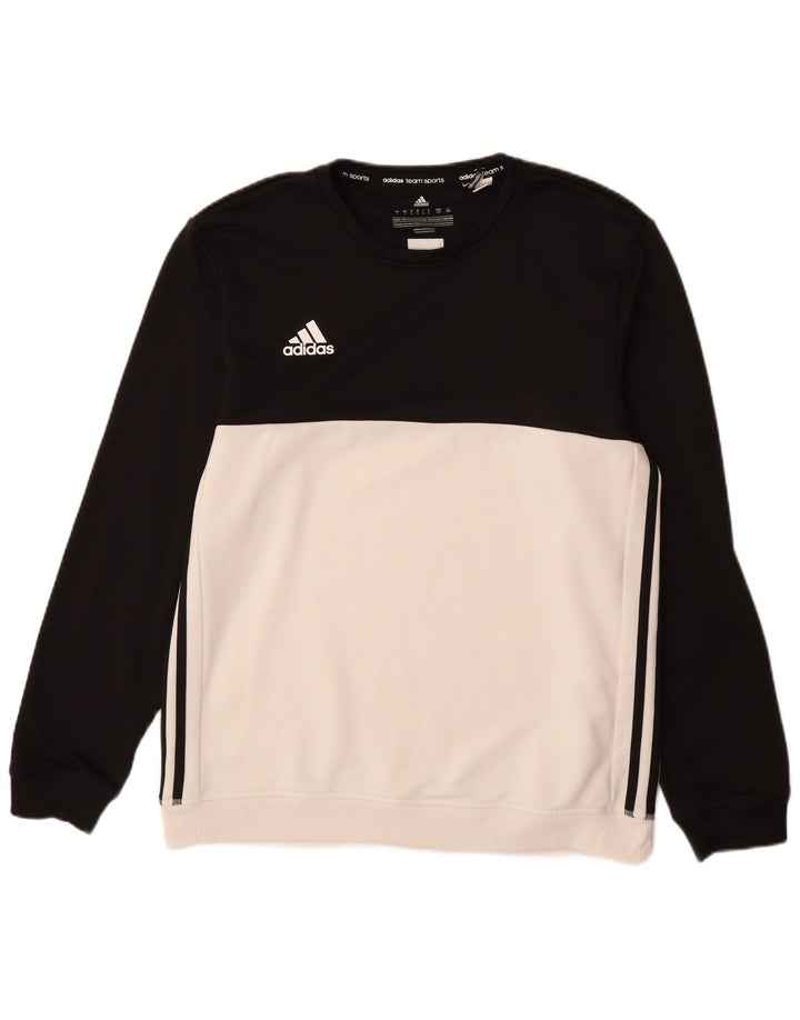 ADIDAS Mens Climalite Moletom Jumper Grande Branco Colourblock Poliéster