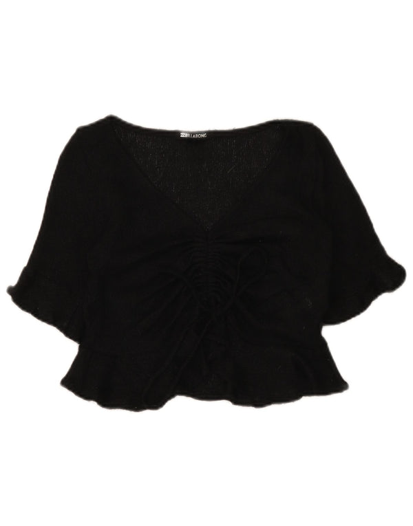 Blusa feminina Billabong manga 3/4 UK 6 XS poliéster preto