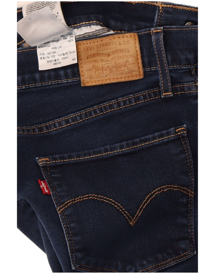 Calça jeans feminina Levi's 724 High Rise Straight W30 L30 azul marinho algodão