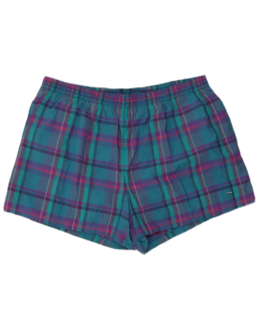 Adidas Mens Natação Shorts Grande W36 L3 Turquesa Xadrez Retro