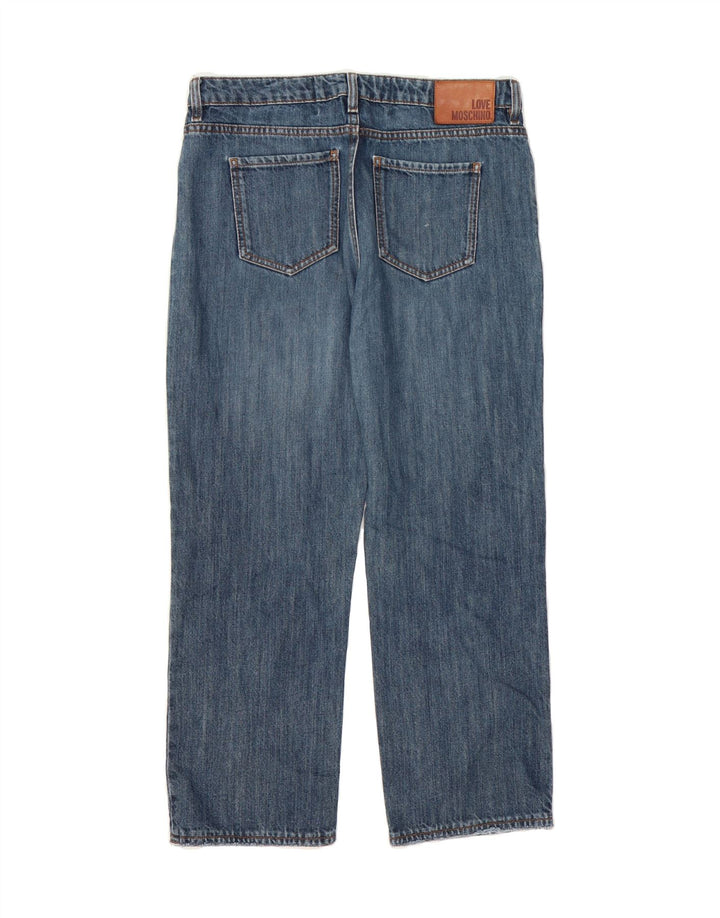 MOSCHINO Womens Crop Straight Jeans W29 L25 Blue Cotton Vintage Moschino and Second-Hand Moschino from Messina Hembry 