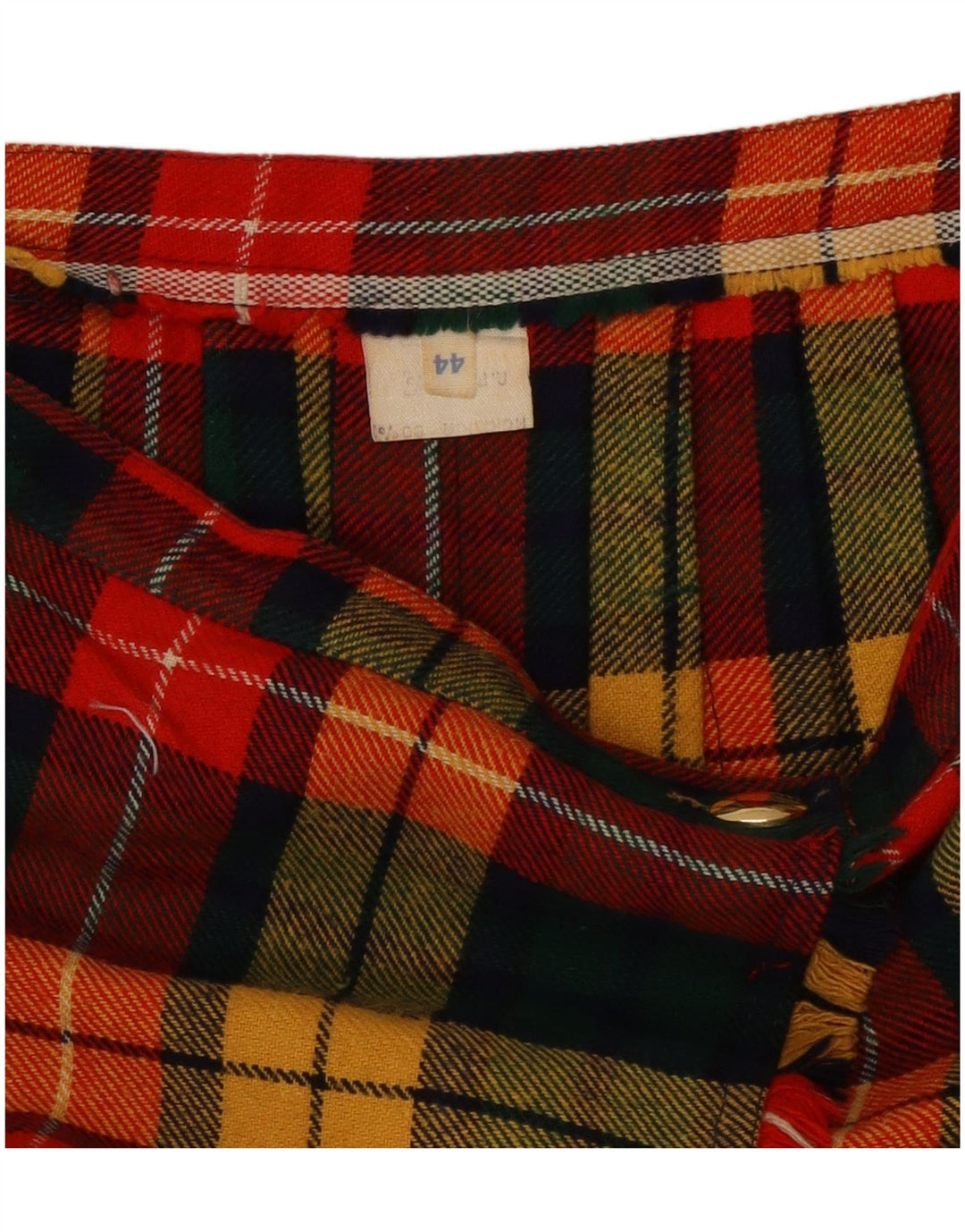 Saia feminina vintage geométrica IT 44 médio W29 xadrez multicolorida