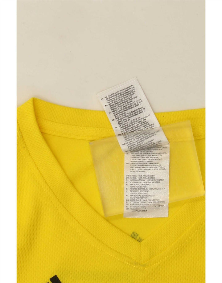 Adidas Womens Climalite Graphic T-Shirt Top UK 10 Pequeno Amarelo Poliéster