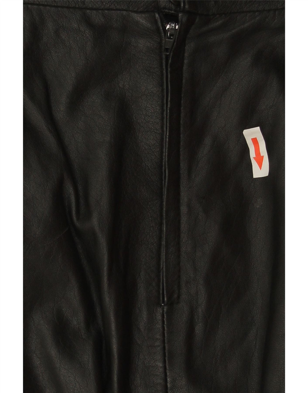 Saia de couro feminina vintage W30 média preta