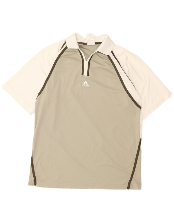 Adidas Mens Polo Shirt UK 42/44 Grande Verde Colorblock Poliéster