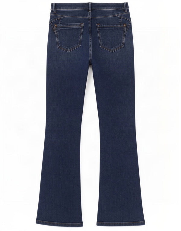 Jeans Marks & Spencer feminino slim bootcut Reino Unido 8 pequeno W28 L28 azul marinho
