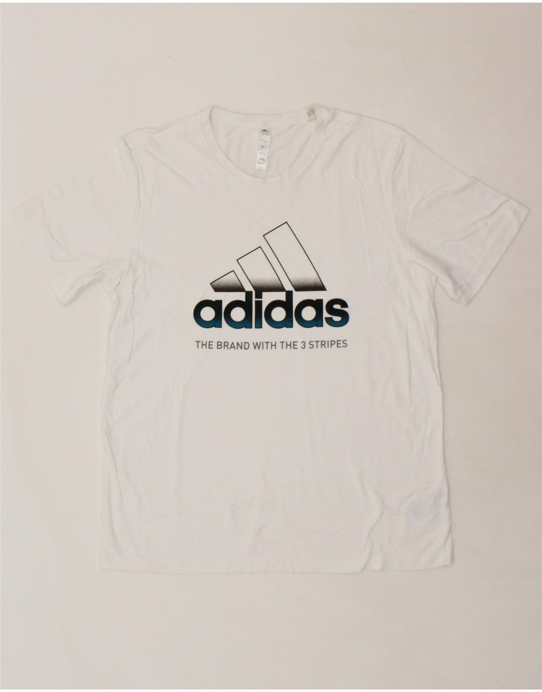ADIDAS Mens Graphic T-Shirt Top Medium White Cotton Vintage Adidas and Second-Hand Adidas from Messina Hembry 