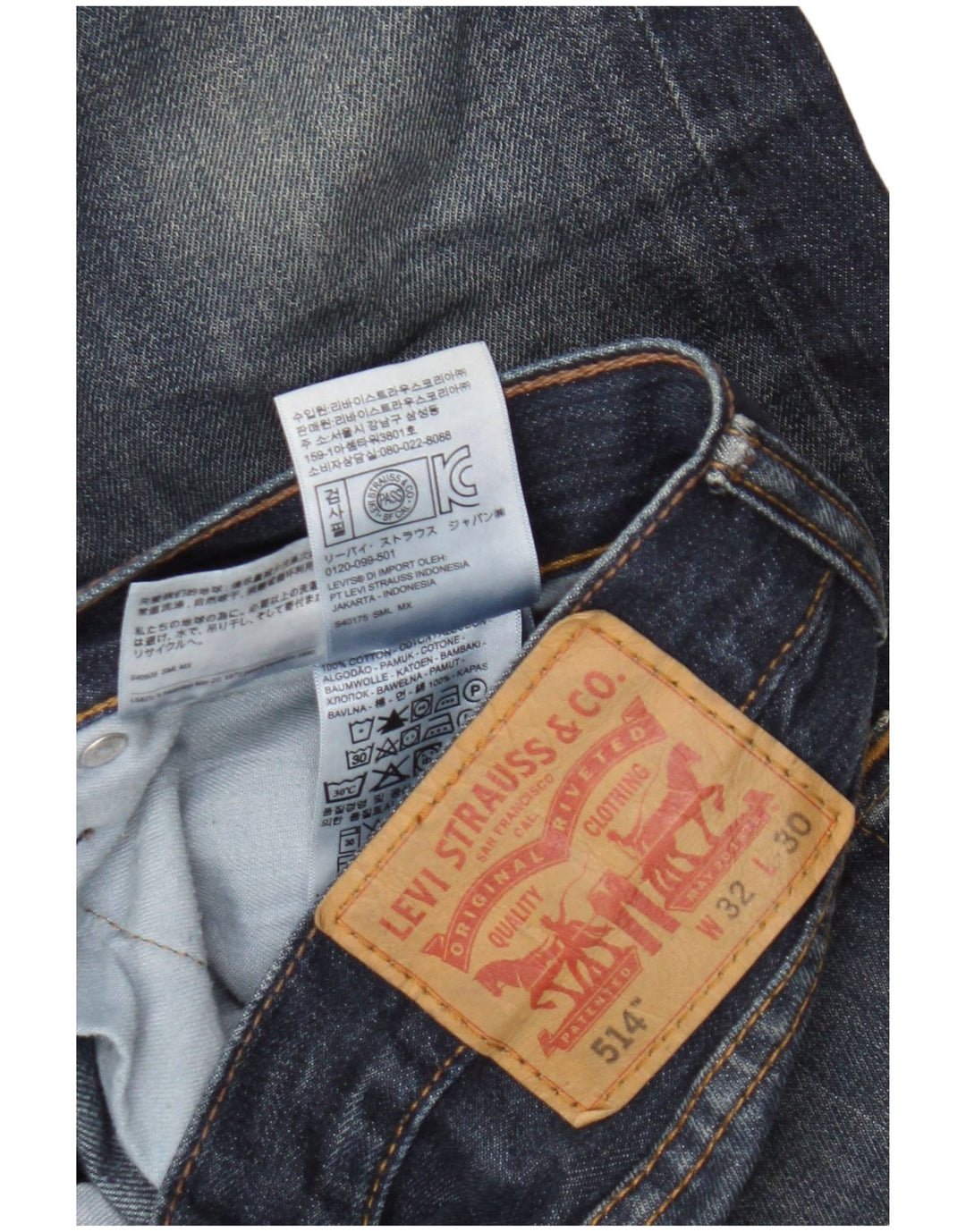 Levi's Masculino 514 Straight Jeans W32 L30 Azul Marinho Algodão