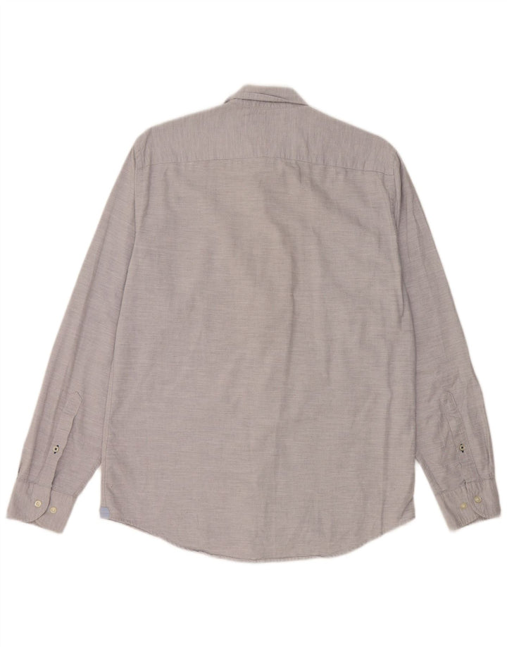 Camisa masculina Tommy Hilfiger Regular Fit cinza médio algodão manchado