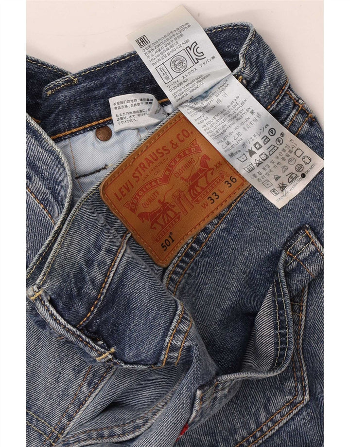 Levi's Masculino 501 Straight Jeans W33 L30 Azul Algodão