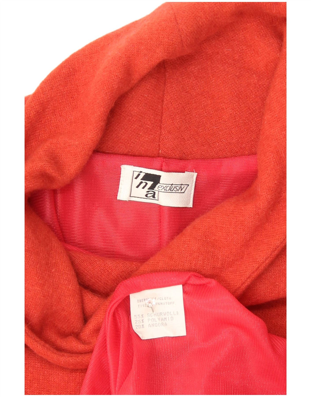 Vestido feminino vintage UK 14 lã laranja médio