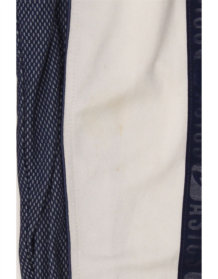 Jaqueta Asics masculina com capuz gráfico grande bloco colorido azul marinho