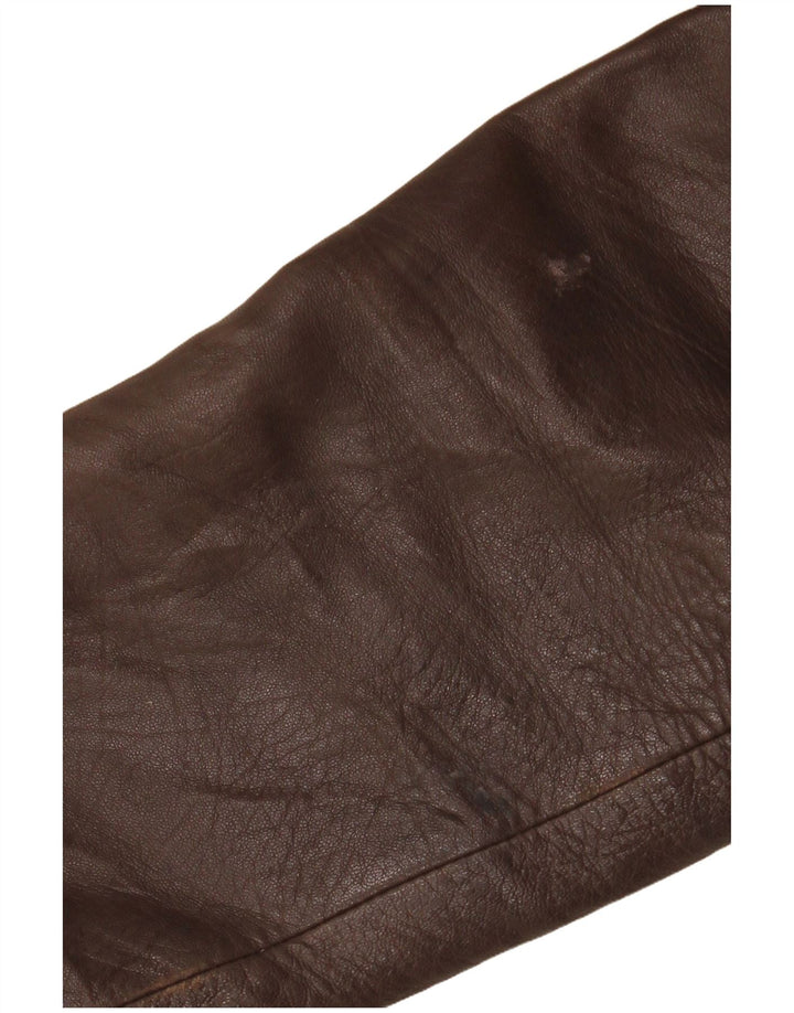 Jaqueta de couro feminina VINTAGE UK 14 marrom médio Argyle/couro diamante