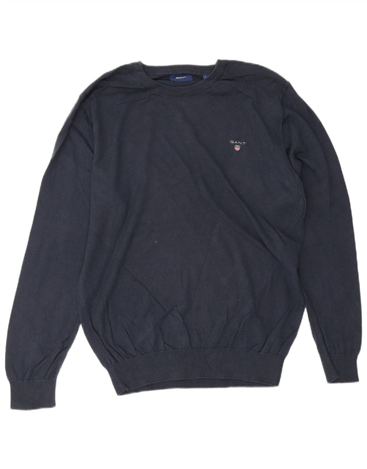 Suéter masculino Gant com gola canoa grande azul marinho