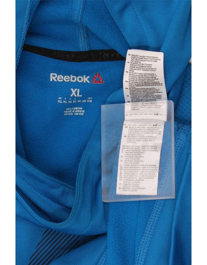 REEBOK Mens Graphic Hoodie Jumper XL Azul Poliéster