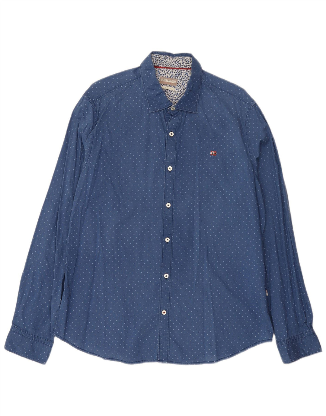 Camisa masculina Napapijri com estampa abstrata 2XL algodão azul
