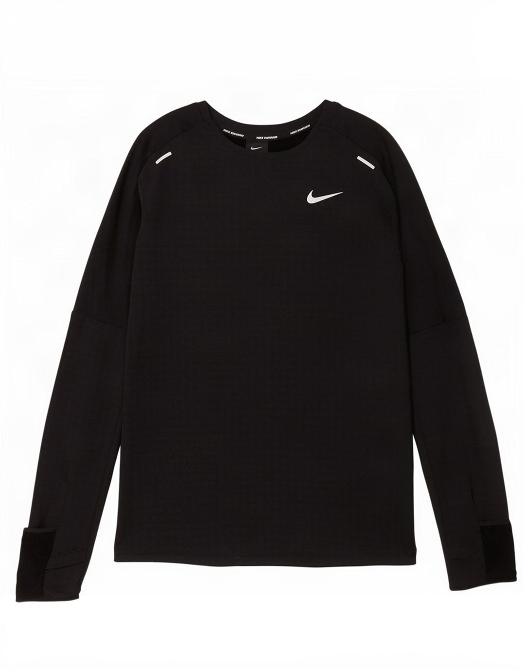 Top de corrida masculino Nike manga comprida poliéster preto médio