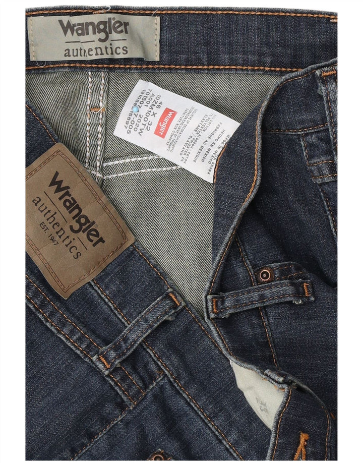 Wrangler Mens Straight Jeans W46 L32 Azul Algodão