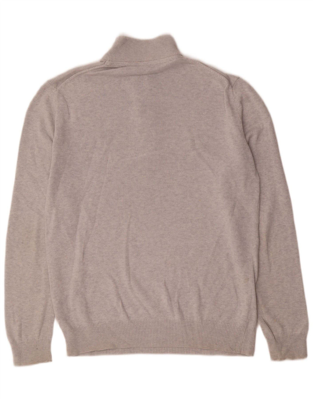 CREW CLOTHING Suéter masculino com gola e zíper, algodão cinza médio