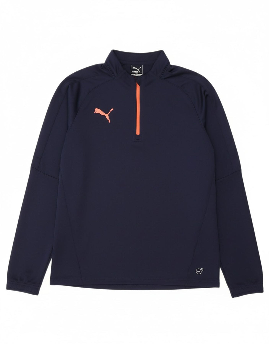 PUMA Mens Zip Neck Pullover Treino Top Médio Azul Marinho