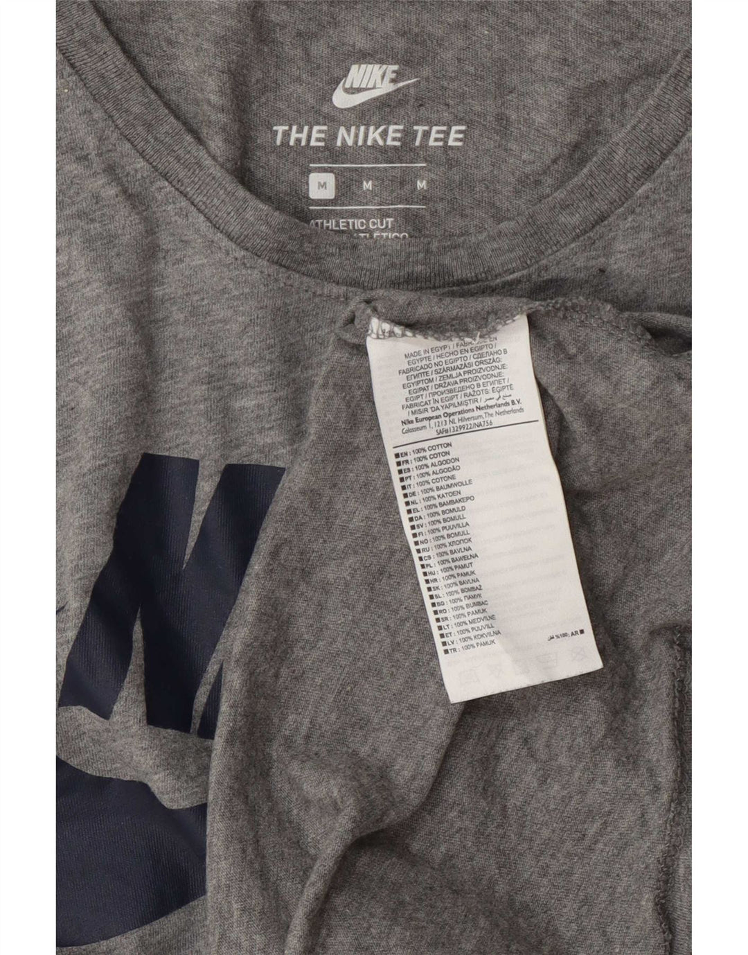 Camiseta masculina Nike Athletic Cut Graphic Top cinza médio algodão