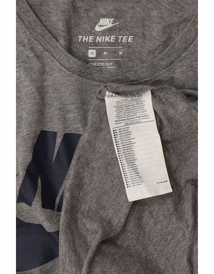 Camiseta masculina Nike Athletic Cut Graphic Top cinza médio algodão