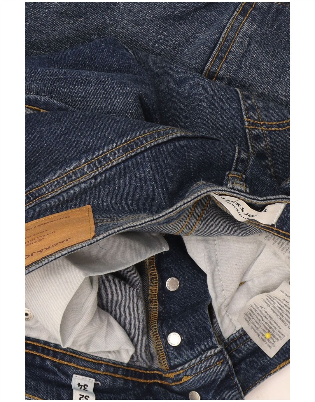 Jack & Jones Masculino GLENN Slim Jeans W32 L34 Azul Algodão