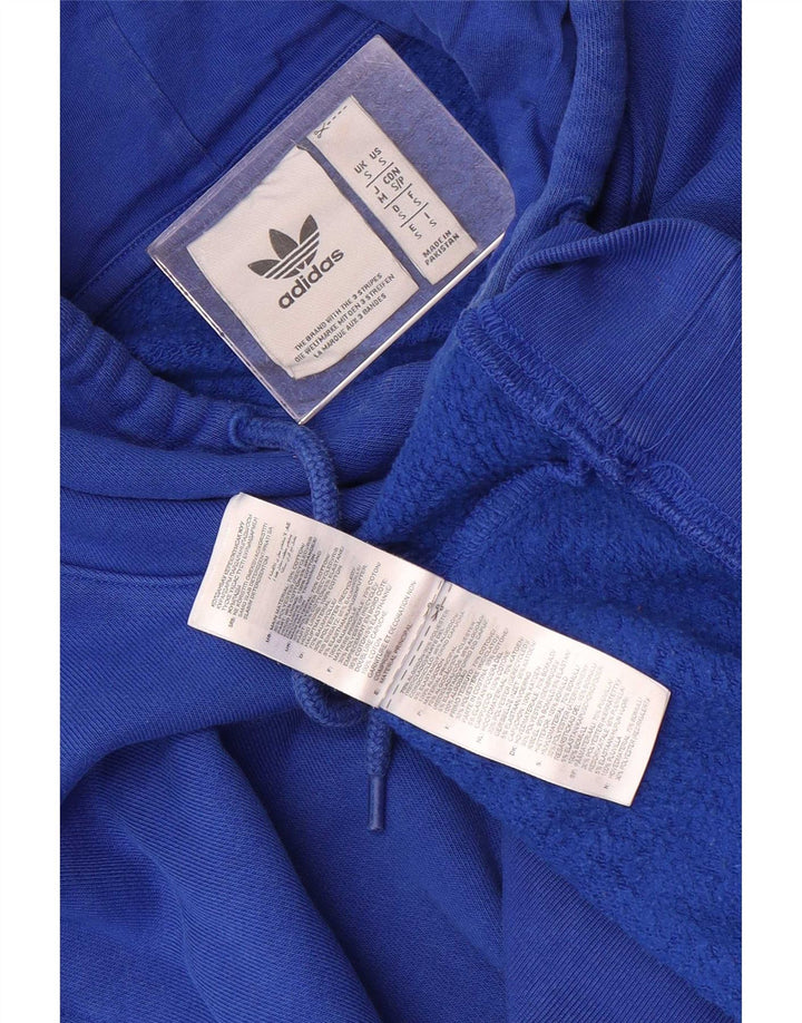 Adidas Mens Hoodie Jumper Pequeno Azul Algodão